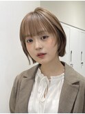 レイヤーボブ/ミルクティーベージュ/髪質改善/顔周り/大宮