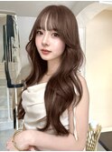 韓国ヘア/艶髪/透明感たっぷりブラウンベージュカラー