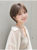 大人可愛い30代40代50代小顔マッシュショート丸みショート