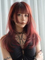 シオン(shion) ロング前髪レイヤーレッドブラウン_F22056