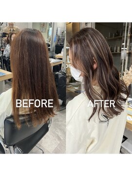 レディアル 大宮(REDEAL ope.) 【ハイライト】ベージュハイライトバレイヤージュ白髪ぼかし