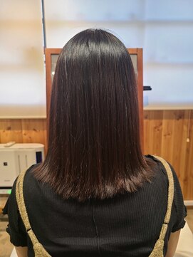 アニュー ヘア アンド ケア(a New hair&care) 20代30代40代シアーピンク透明感くびれボブ外ハネ乾かすだけ