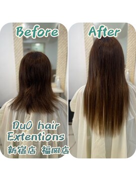 デュオヘアー エクステンションズ 新宿 インナーにメッシュアクセント入りロングヘアー♪♪♪