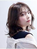 【30代髪型】大人可愛いミディアムボブ/グレージュ/イノアカラー