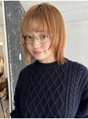 ぷつっとボブ　切りっぱなしボブ　外ハネボブ　顔まわりレイヤー