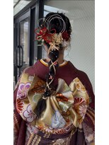 グレースバイハピネス(grace by happiness) 成人式 ヘアセット 着付け 編み下ろし玉ねぎヘア 金箔  水引き