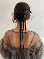 ジゼル 博多筑紫口店(GiseL)&nbsp;編みおろしツイン　編み込み　ツインテール　結婚式　20代30代