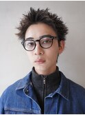 刈り上げアップバングスパイキーショートパーマスパイラルパーマ
