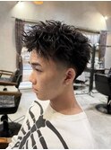 テーパーフェード×スパイキーショート