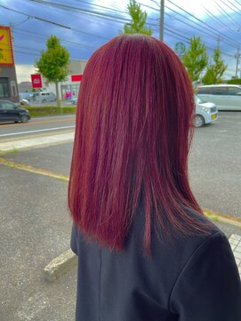 アール 滝ノ水店(#arl) ブリーチ無しダブルカラーチェリーレッドブリーチ無しカラー