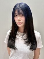 シーク 八王子(CHIC) ブルー×ブラック ルーツカラー レイヤーカット【八王子】