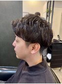刈り上げマッシュ　シャドウパーマ