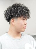 ホワイトメッシュ/ツイストパーマ/フェード/メンズパーマ/姫路