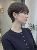 透明感カラー ボブ 前髪 ショート カラー ブリーチ&カラー