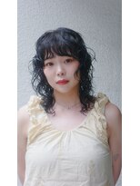 ワビ(wabi) medium wolf×wave perm
