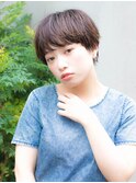 小顔バング 夏ショート 黒髪