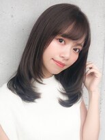 アグノス 青山(Agnos) 大人かわいい小顔前髪フリンジウェーブココアブラウンミディ