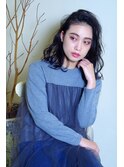 ペールベージュセクションカラーグラデーションカラー外ハネボブ