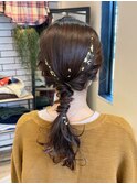『編みおろしアレンジ』結婚式お呼ばれヘア フィッシュボーン