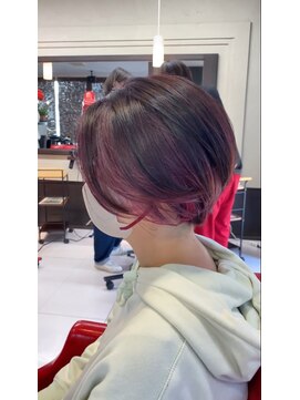 ラグーンヘアー(Lagoon hair) ブリーチ＋サンセット♪ウルトラピンク