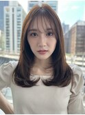 10代20代30代40代ミディアムレイヤーカットくびれマロンベージュ