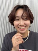 ショートパーマ/チェリーレッド/ショートボブ
