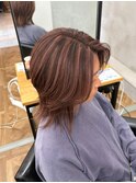ハイライト　ピンクベージュ　ミニウルフ