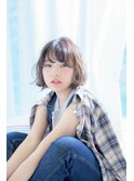 草加 美容室　切りっぱなしボブ