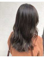 グレージュ_マロンベージュ Aラインボブ かきあげ