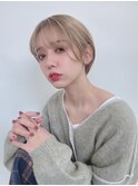 大人かわいい小顔前下がり丸みショートボブ