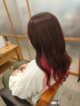 エルベ 内原店(elve) インナーカラー×レッド