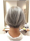 40代50代60代/グレイヘア/ショートボブ