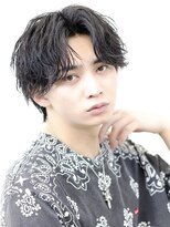 アーリー(Ali'i)&nbsp;ソフトツイストパーマブルーブラックセンターパートメンズ