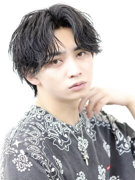 アーリー(Ali'i) ソフトツイストパーマブルーブラックセンターパートメンズ