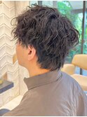 波巻きパーマウルフカット波打ちパーマメンズパーマ