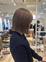 乾かすだけでキマる髪/ナチュラルグレージュ切りっぱなしボブ