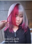 デザインカラーケアブリーチダブルカラーレッドホワイト