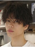 メンズ波巻きシャドウパーマ渋谷原宿