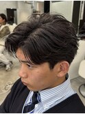 熊本メンズヘア センターパート フェザーパーマ ニュアンス