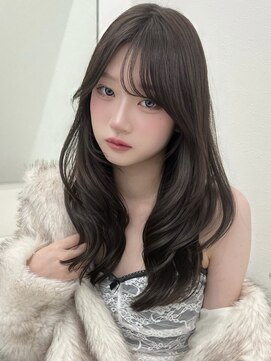 ハッシュレイヤー韓国レイヤーくびれ巻きオリーブブラウン渋谷