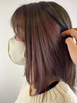美容室ステラ 東大宮店 ダークチェリーレッド×インナーカラー