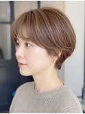 大人ショートボブ丸みショートカットマッシュショート