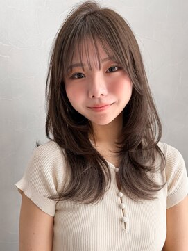 アグノス 青山(Agnos) シースルーバングモテ髪外ハネボブ似合わせカットこなれヘア