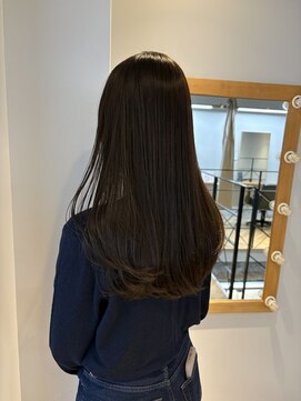 ヌープヘアーアイス(NUUP.hair ici) ★ブリーチなしチョコレートブラウンレイヤーカットオリーブ春夏