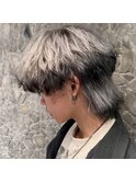 エンドカラー×メンズウルフカット×スパイラルパーマ仕上げ
