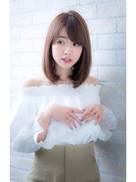 ヘアーアートシフォン 池袋西口店(Hair art chiffon)&nbsp;ミニマムボブモードジグザグバング3Dカラーノットヘアブルージュ