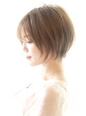 20代30代40代暗めカラーでも可愛いナチュラショートボブ