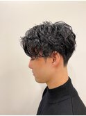 前下がりセンターパート
