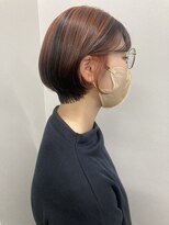 コト 福井大和田店(coto)&nbsp;福井　大和田　ショートボブ　デザインカラー　オレンジブラウン