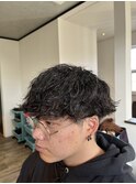 ツイストスパイラルパーマツーブロックカジュアル20代30代